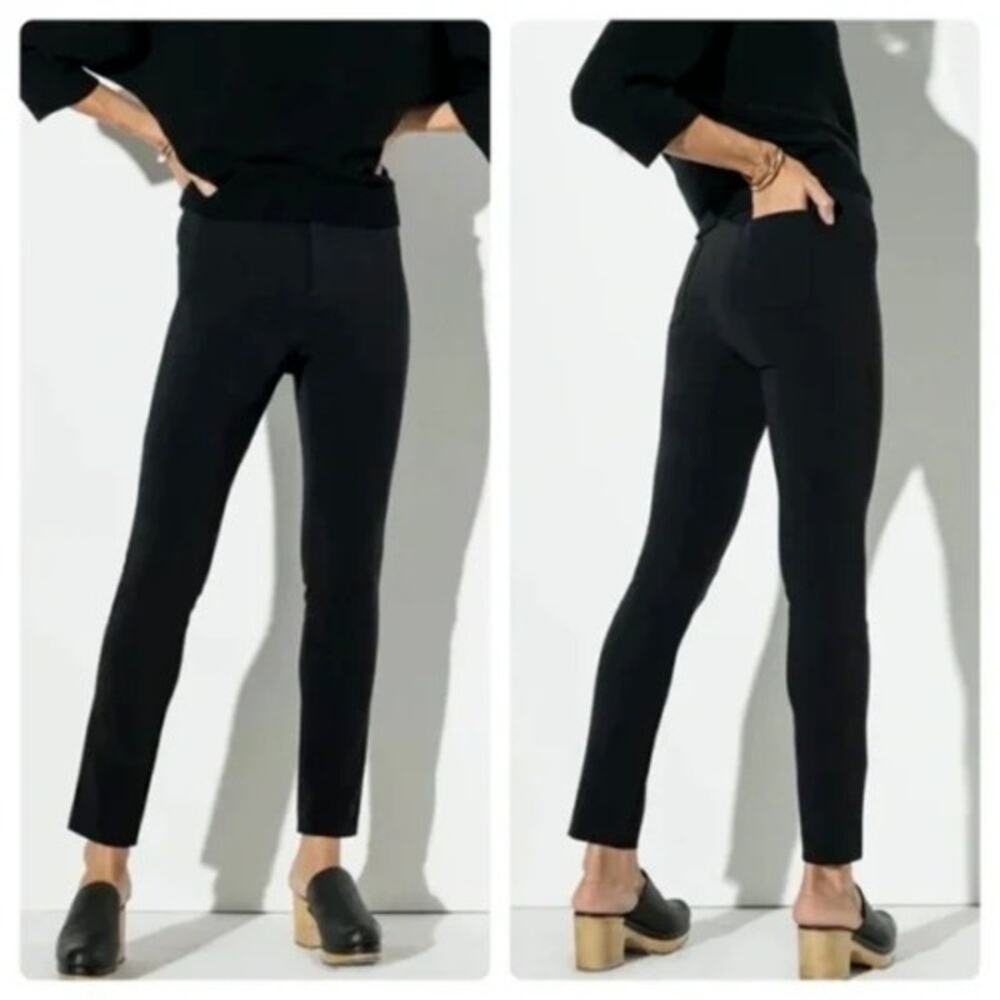 The Reset R Label Womens‎ Crop Pants Ankle Straight Slim Black Rayon Small EUC